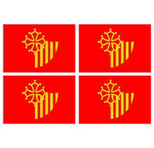 Supstick Lot de 4 Autocollants Stickers Drapeau de département région française Languedoc Roussillon Format 6x4cm