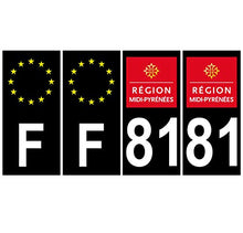 Supstick 4 Stickers Autocollants Plaques Immatriculation Auto Dept 81 Midi Pyrénées Noir Angles Carrés