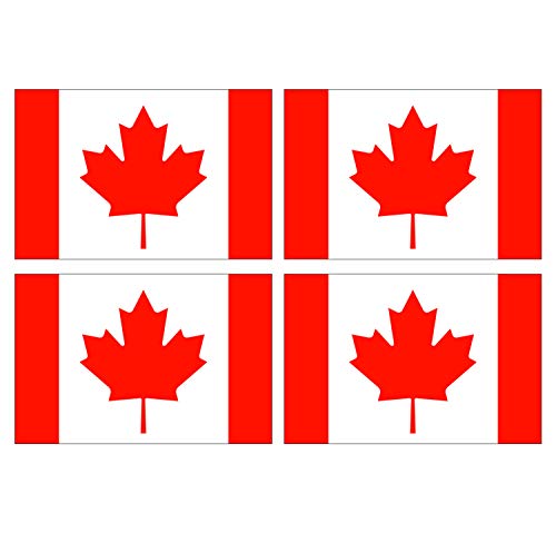 Supstick Lot de 4 Autocollants Stickers Drapeau de Pays Nation Canada Format 12x8cm