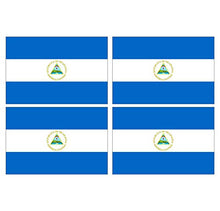 Supstick Lot de 4 Autocollants Stickers Drapeau de Pays Nation Nicaragua Format 6x4cm