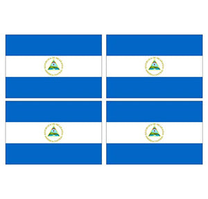 Supstick Lot de 4 Autocollants Stickers Drapeau de Pays Nation Nicaragua Format 6x4cm