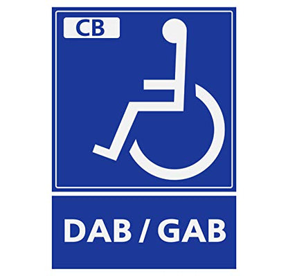 Panneau Rigide Handicapé - Personne à mobilité réduite Distributeur Automatique CB Dab/GAB 12x16cm épaisseur 3mm