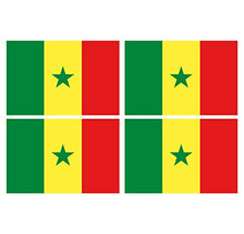 Supstick Lot de 4 Autocollants Stickers Drapeau de Pays Nation sénégal Format 12x8cm