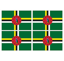 Supstick Lot de 4 Autocollants Stickers Drapeau de Pays Nation ile Dominique Format 12x8cm