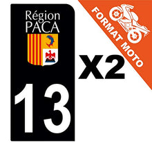 Supstick 2 Stickers Autocollants Plaques Immatriculation Moto Dept 13 Paca Noir 1 Angle Arrondi