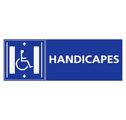 Panneau Rigide Handicapé - Personne à mobilité réduite Ascenseur handicapé Format rectangulaire 10x30cm épaisseur 3mm