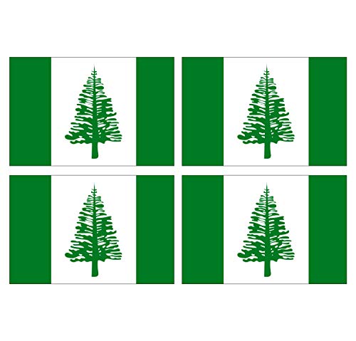 Supstick Lot de 4 Autocollants Stickers Drapeau de Pays Nation iles de Norfolk Format 12x8cm