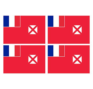 Supstick Lot de 4 Autocollants Stickers Drapeau de Pays Nation Wallis et Futuna Format 12x8cm