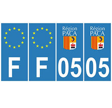 Supstick 4 Stickers Autocollants Plaques Immatriculation Auto Dept 05 Paca Bleu Clair Angles Carrés