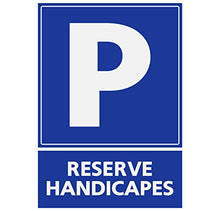 Supstick Autocollants Stickers Handicapé - Personne à mobilité réduite Parking réservé handicapés 15x20cm