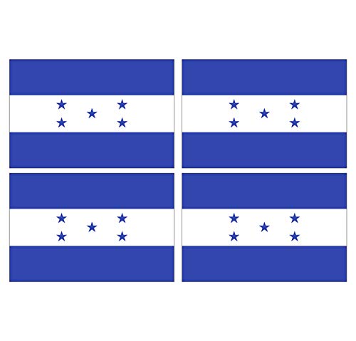 Supstick Lot de 4 Autocollants Stickers Drapeau de Pays Nation Honduras Format 6x4cm