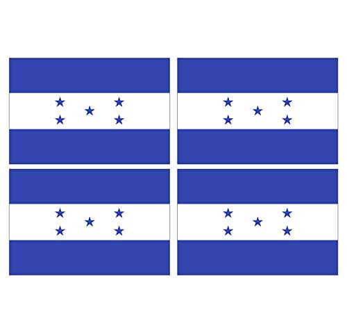 Supstick Lot de 4 Autocollants Stickers Drapeau de Pays Nation Honduras Format 12x8cm