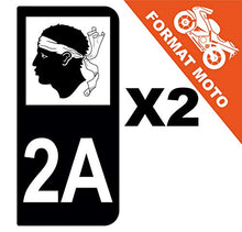 Supstick 2 Stickers Autocollants Plaques Immatriculation Moto Dept 2A Corse Noir 2 Angles Arrondis