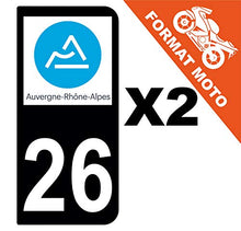Supstick 2 Stickers Autocollants Plaques Immatriculation Moto Dept 26 Auvergne Rhône Alpes Noir 2 Angles Arrondis