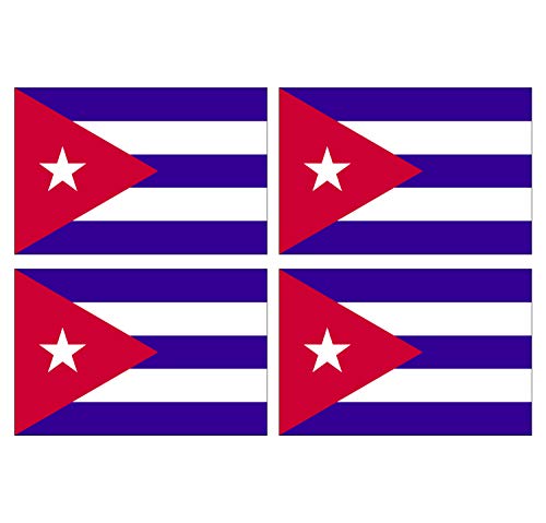 Supstick Lot de 4 Autocollants Stickers Drapeau de Pays Nation Cuba Format 12x8cm