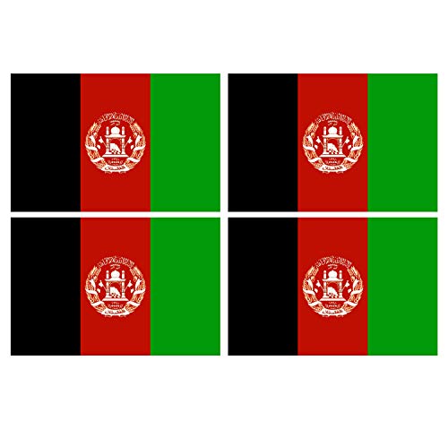 Supstick Lot de 4 Autocollants Stickers Drapeau de Pays Nation Afghanistan Format 12x8cm