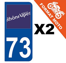 Supstick 2 Stickers Autocollants Plaques Immatriculation Moto Dept 73 Rhône Alpes Bleu Foncé 2 Angles Arrondis