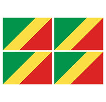 Supstick Lot de 4 Autocollants Stickers Drapeau de Pays Nation Congo-Brazzaville Format 12x8cm