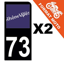 Supstick 2 Stickers Autocollants Plaques Immatriculation Moto Dept 73 Rhône Alpes Noir 1 Angle Arrondi
