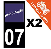 Supstick 2 Stickers Autocollants Plaques Immatriculation Moto Dept 07 Rhône Alpes Noir Angles Carrés