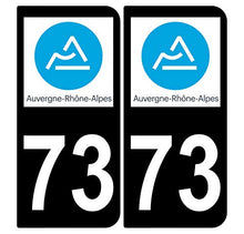 Supstick 2 Stickers Autocollants Plaques Immatriculation Auto Dept 73 Auvergne Rhône Alpes Noir Angles Arrondis
