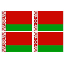 Supstick Lot de 4 Autocollants Stickers Drapeau de Pays Nation biélorussie Format 12x8cm