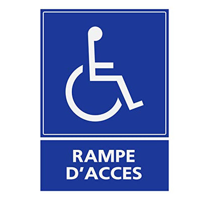 Panneau Rigide Handicapé - Personne à mobilité réduite Rampe d’accès 12x16cm épaisseur 3mm