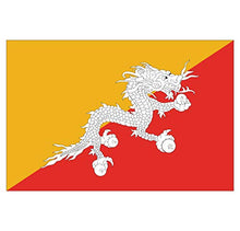 Panneau Rigide Format 18x12cm Drapeau de Pays Nation Bhoutan épaisseur 3mm