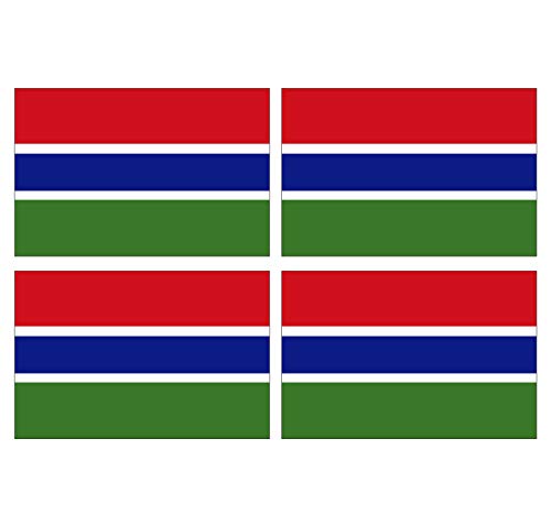 Supstick Lot de 4 Autocollants Stickers Drapeau de Pays Nation Gambie Format 12x8cm