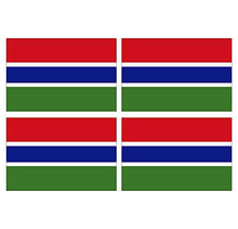 Supstick Lot de 4 Autocollants Stickers Drapeau de Pays Nation Gambie Format 12x8cm