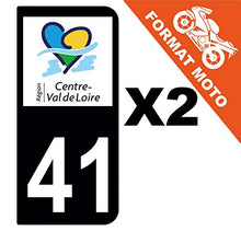 Supstick 2 Stickers Autocollants Plaques Immatriculation Moto Dept 41 Centre Val de Loire Noir 2 Angles Arrondis