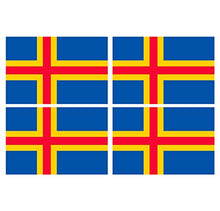 Supstick Lot de 4 Autocollants Stickers Drapeau de Pays Nation ile-Aland Format 12x8cm
