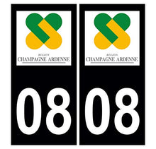 Supstick 2 Stickers Autocollants Plaques Immatriculation Auto Dept 08 Champagne Ardenne Noir Angles Carrés