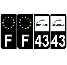 Supstick 4 Stickers Autocollants Plaques Immatriculation Auto Dept 43 Auvergne Noir Angles Arrondis