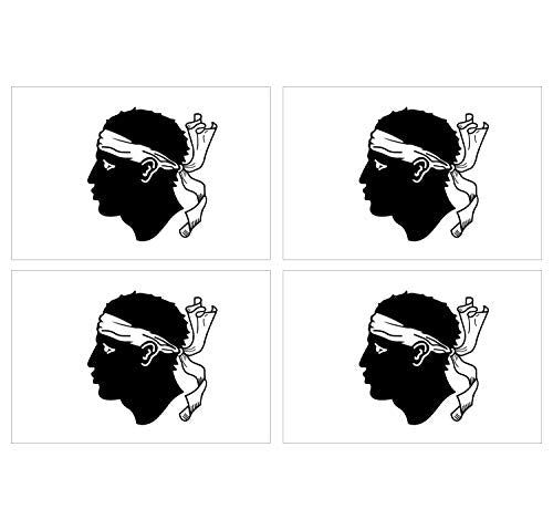 Supstick Lot de 4 Autocollants Stickers Drapeau de département région française Corse Format 12x8cm