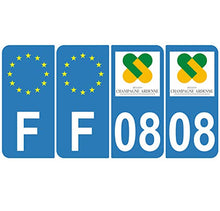 Supstick 4 Stickers Autocollants Plaques Immatriculation Auto Dept 08 Champagne Ardenne Bleu Clair Angles Arrondis