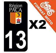 Supstick 2 Stickers Autocollants Plaques Immatriculation Moto Dept 13 Paca Noir 2 Angles Arrondis