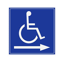 Panneau Rigide Handicapé - Personne à mobilité réduite flèche Droite 20x20cm épaisseur 3mm