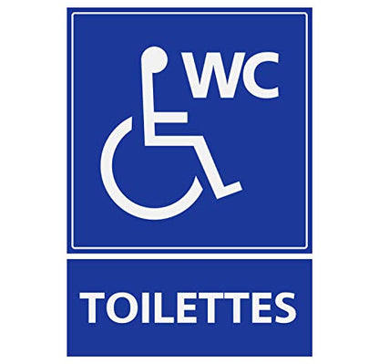 Panneau Rigide Handicapé - Personne à mobilité réduite Toilette WC 15x20cm épaisseur 3mm
