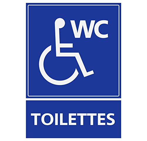 Panneau Rigide Handicapé - Personne à mobilité réduite Toilette WC 9x12cm épaisseur 3mm