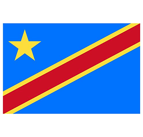 Supstick Lot de 8 Autocollants Stickers Drapeau de Pays Nation Congo Format 3x2cm