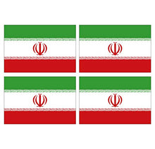 Supstick Lot de 4 Autocollants Stickers Drapeau de Pays Nation Iran Format 6x4cm