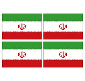 Supstick Lot de 4 Autocollants Stickers Drapeau de Pays Nation Iran Format 12x8cm