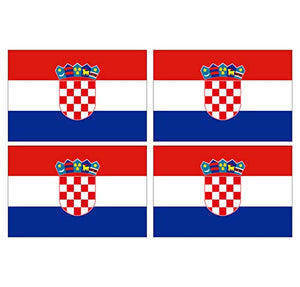 Supstick Lot de 4 Autocollants Stickers Drapeau de Pays Nation Croatie Format 6x4cm