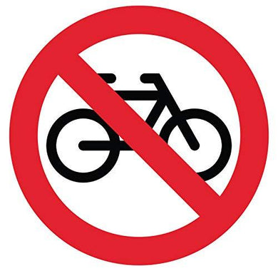 Autocollant stickers interdit au vélo Diamètre 5x5cm - supstick.fr