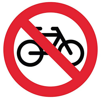 Panneau Rigide Diamètre 15x15cm Interdit au vélo épaisseur 3mm