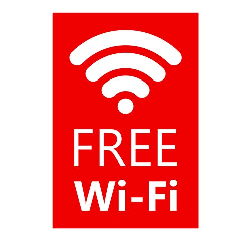 Panneau Rigide Format 15x22cm Free WiFi pour Magasin et Restauration de Couleur Rouge épaisseur 3mm