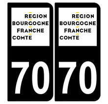 Supstick 2 Stickers Autocollants Plaques Immatriculation Auto Dept 70 Bourgogne Franche Comté Noir Angles Arrondis