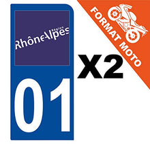 Supstick 2 Stickers Autocollants Plaques Immatriculation Moto Dept 01 Rhône Alpes Bleu Foncé 1 Angle Arrondi