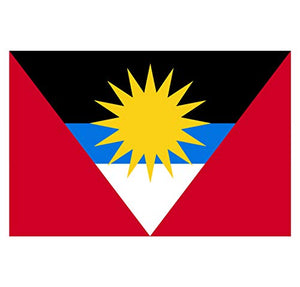 Supstick Lot de 8 Autocollants Stickers Drapeau de Pays Nation Antigua et Barbuda Format 3x2cm